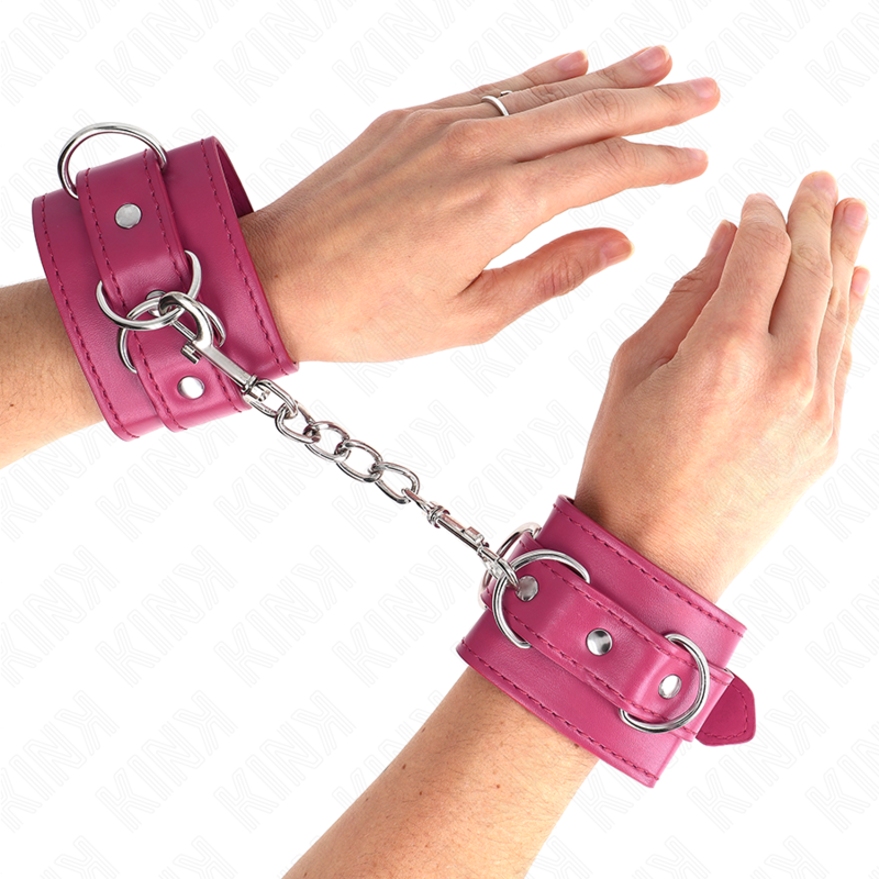 KINK - MUÑEQUERAS CON 3 ANILLAS EN D AJUSTABLE ROSA 17.5-25 CM X 6 CM KINK WRIST RESTRAINT