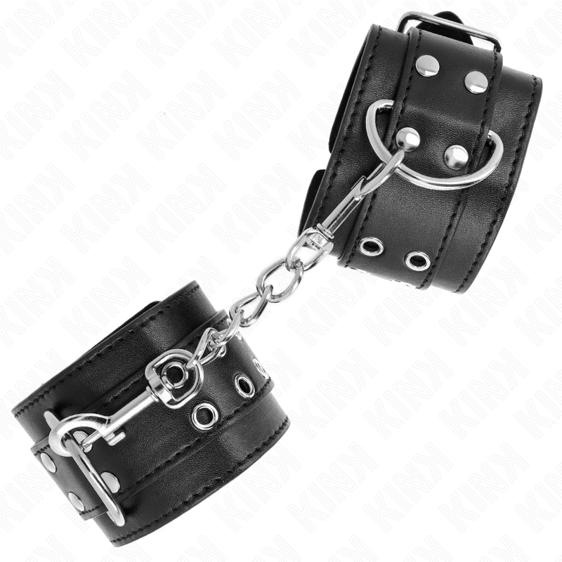 KINK - MUÑEQUERAS CON DOBLE LÍNEA DE TACHUELAS NEGRO AUSTABLE 19-26 CM KINK WRIST RESTRAINT