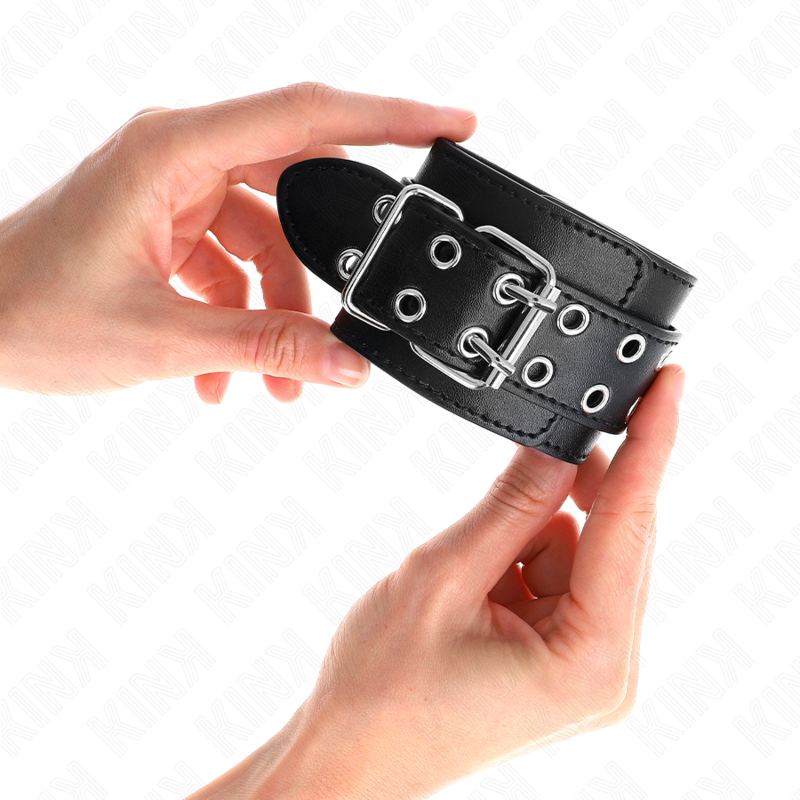 KINK - MUÑEQUERAS CON DOBLE LÍNEA DE TACHUELAS NEGRO AUSTABLE 19-26 CM KINK WRIST RESTRAINT