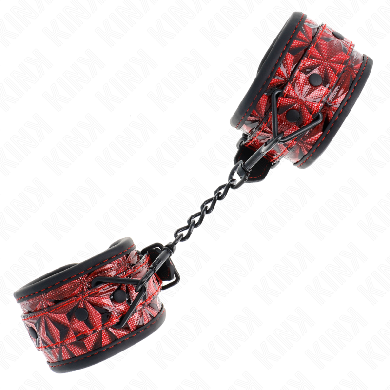 KINK - MUÑEQUERAS CON PATRÓN DE DIAMANTES ROJO OSCURO AJUSTABLE 17-26 CM X 5.5 CM KINK WRIST RESTRAINT