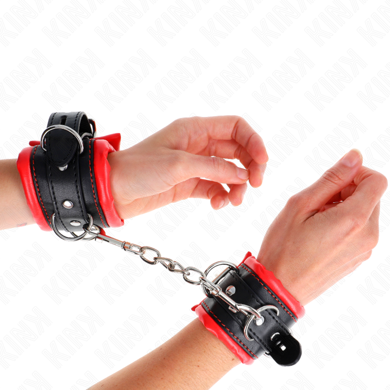 KINK - MUÑEQUERAS ESTILO HEAVY FORRO ROJO AJUSTABLE 20-30 CM X 6 CM KINK WRIST RESTRAINT