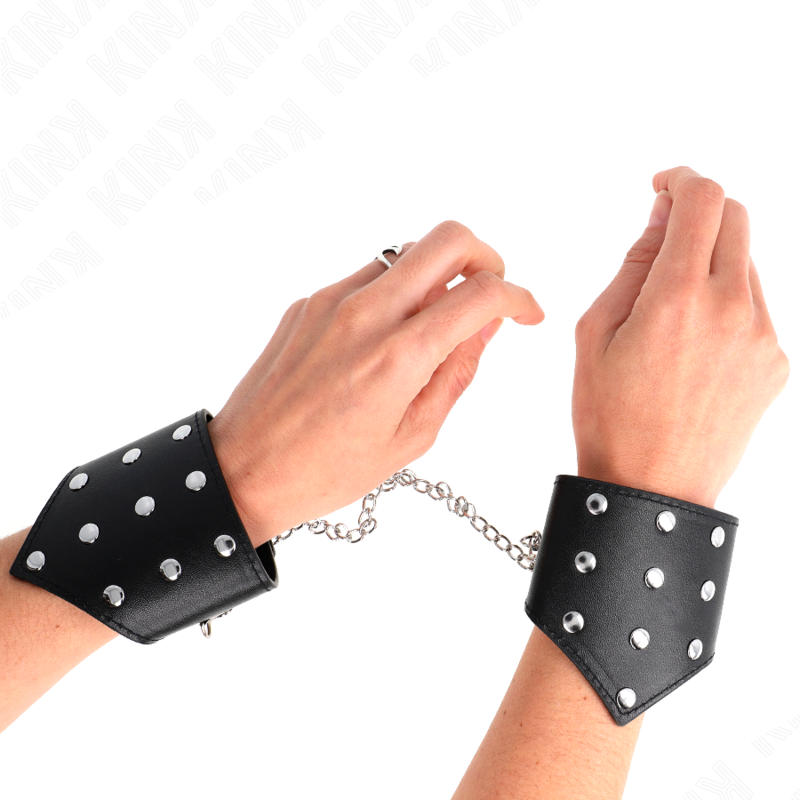 KINK - MUÑEQUERAS ESTILO PUNTIAGUDO NEGRO CON CADENA AJUSTABLE 17-23 CM X 8.5 CM KINK WRIST RESTRAINT