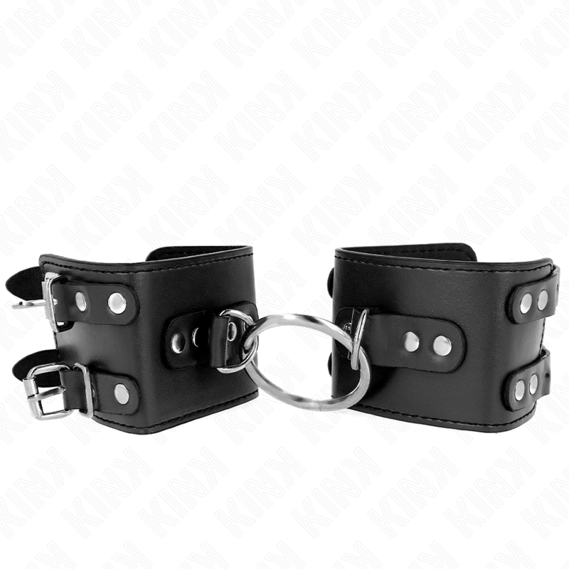 KINK - MUÑEQUERAS FIJAS CON ANILLA Y TACHUELAS NEGRO AJUSTABLE 17-22 CM X 6.5 CM KINK WRIST RESTRAINT