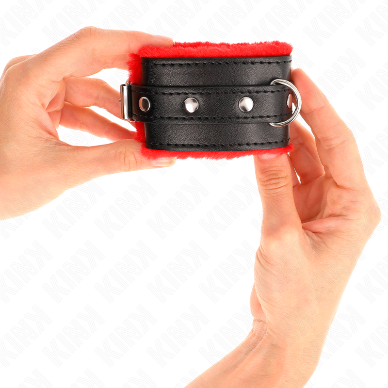 KINK - MUÑEQUERAS FORRADAS PREMIUM ROJO CON CORREA NEGRO AJUSTABLE 17-29 CM X 6 CM KINK WRIST RESTRAINT