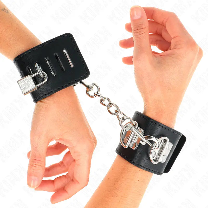 KINK - MUÑEQUERAS MULTIPOSICIÓN CON CIERRE CANDADO NEGRO AJUSTABLE 16-23 CM X 5.5 CM KINK WRIST RESTRAINT