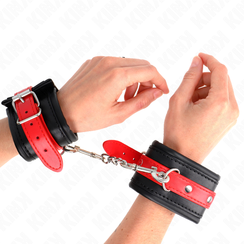 KINK - MUÑEQUERAS NEGRO CON CORREA ROJO AJUSTABLE 17-28 CM X 6 CM KINK WRIST RESTRAINT
