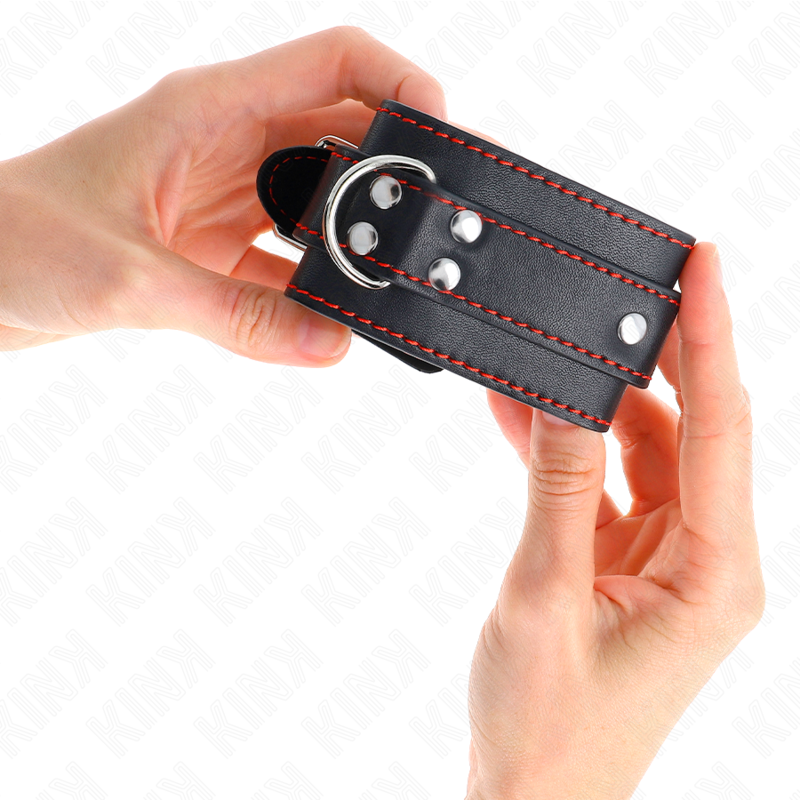 KINK - MUÑEQUERAS NEGRO CON DETALLES EN ROJO AJUSTABLE 20-28 CM X 5.5 CM KINK WRIST RESTRAINT