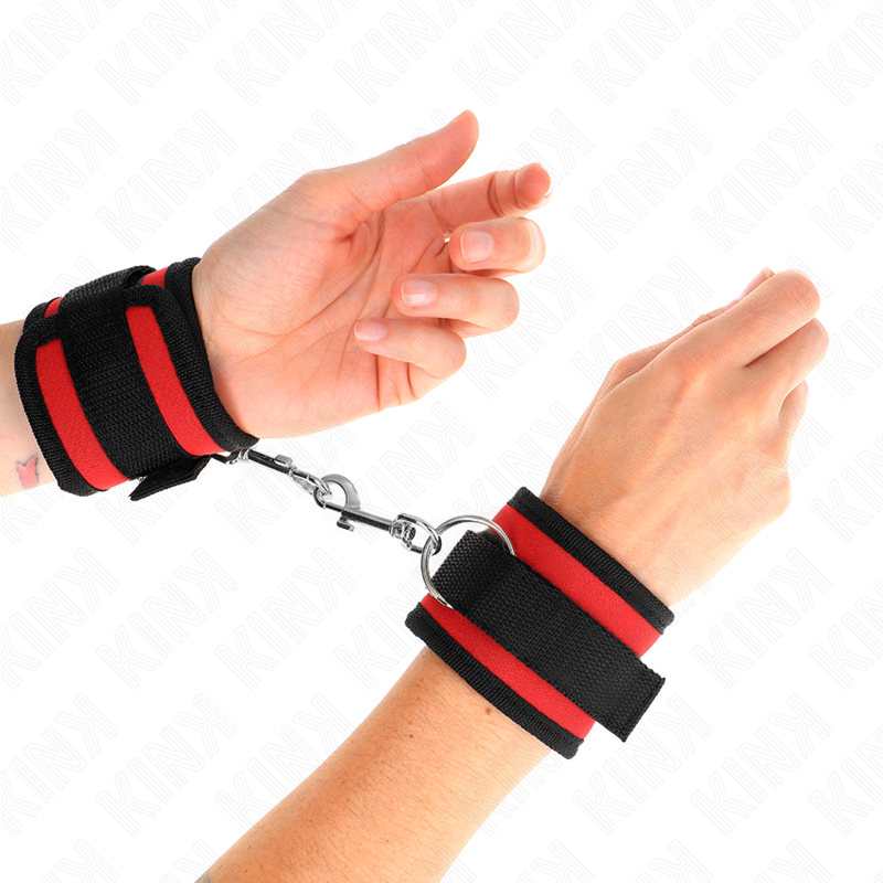 KINK - MUÑEQUERAS NYLON ROJO-NEGRO MODELO 2 AJUSTABLE 18-35 CM X 6 CM KINK WRIST RESTRAINT