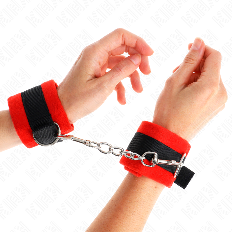 KINK - MUÑEQUERAS PARA PRINCIPIANTES NEGRO-ROJO 30 X 7 CM KINK WRIST RESTRAINT