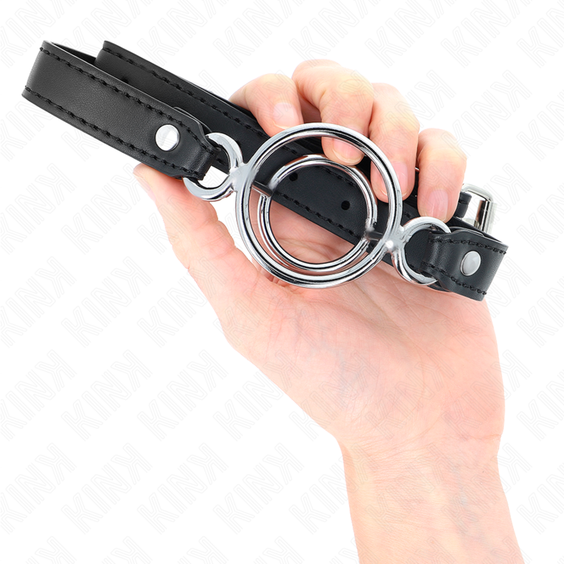 KINK - MORDAZA CON MÚLTIPLES JUNTAS TÓRICAS 5 CM NEGRO 63 X 2.5 CM KINK COLLAR & GAG