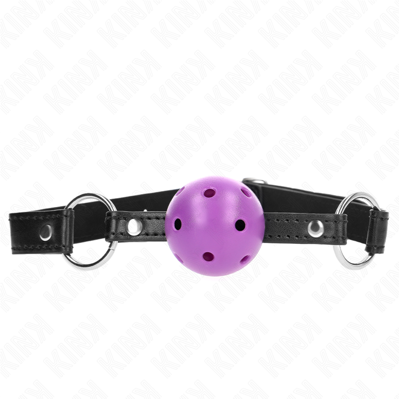 KINK - MORDAZA DE BOLA 4.5 CM MORADO DURA HUECA 63.5 X 2 CM KINK COLLAR & GAG