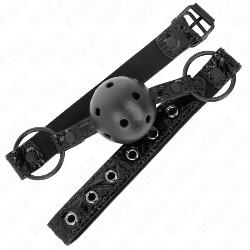 KINK - MORDAZA DE BOLA 4.5 CM CON PATRÓN DE DIAMANTE MODELO 3 64.5 CM AJUSTABLE 42- 60 CM KINK COLLAR & GAG
