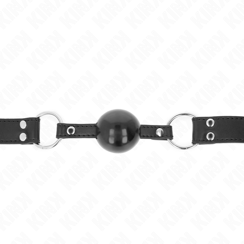 KINK - MORDAZA DE BOLA 4 CM SUAVE Y SÓLIDA CON CORREA DE POLIPIEL 62 x 2.5 CM AJUSTABLE 42-58 CM KINK COLLAR & GAG