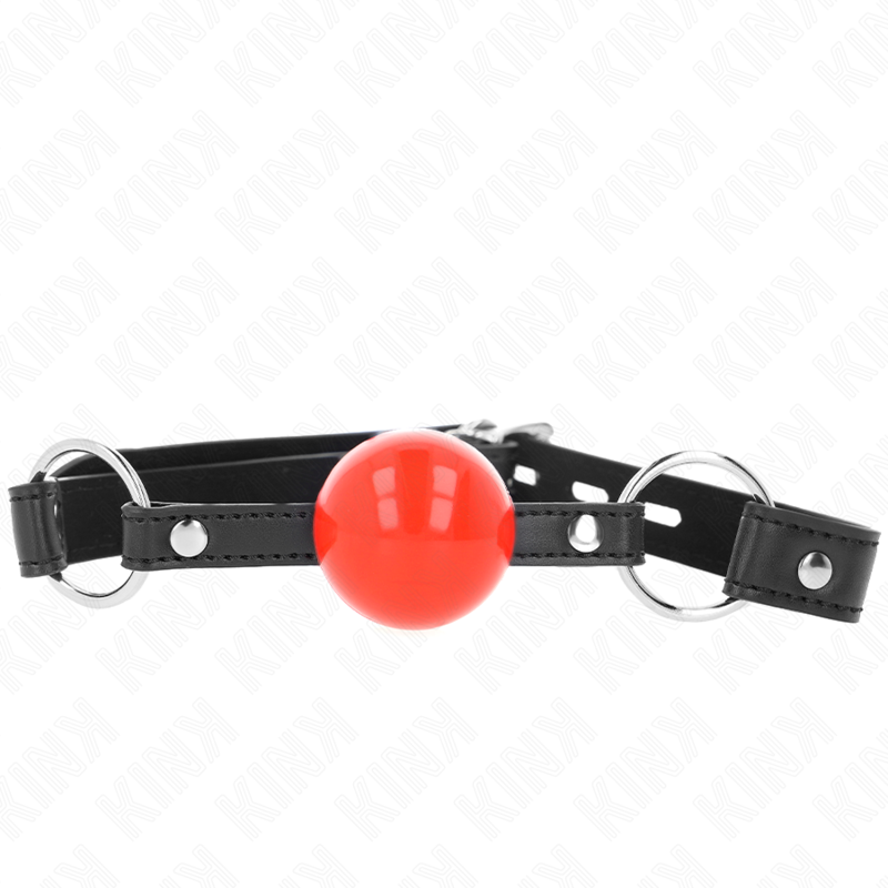 KINK - MORDAZA DE BOLA 4 CM CON CANDADO BOLA ROJA CORREA NEGRA 60 x 2 CM KINK COLLAR & GAG