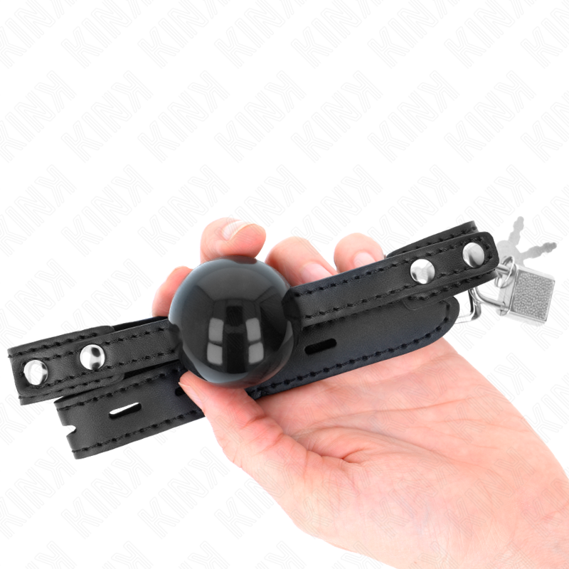 KINK - MORDAZA DE BOLA 4 CM SUAVE DE TPE MODELO 3 60 x 2 CM AJUSTABLE 37-52 CM KINK COLLAR & GAG