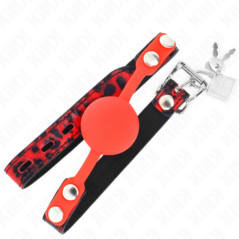 KINK - MORDAZA DE BOLA 4 CM DE SILICONA MODELO 2 CON CANDADO 60 x 2 CM KINK COLLAR & GAG
