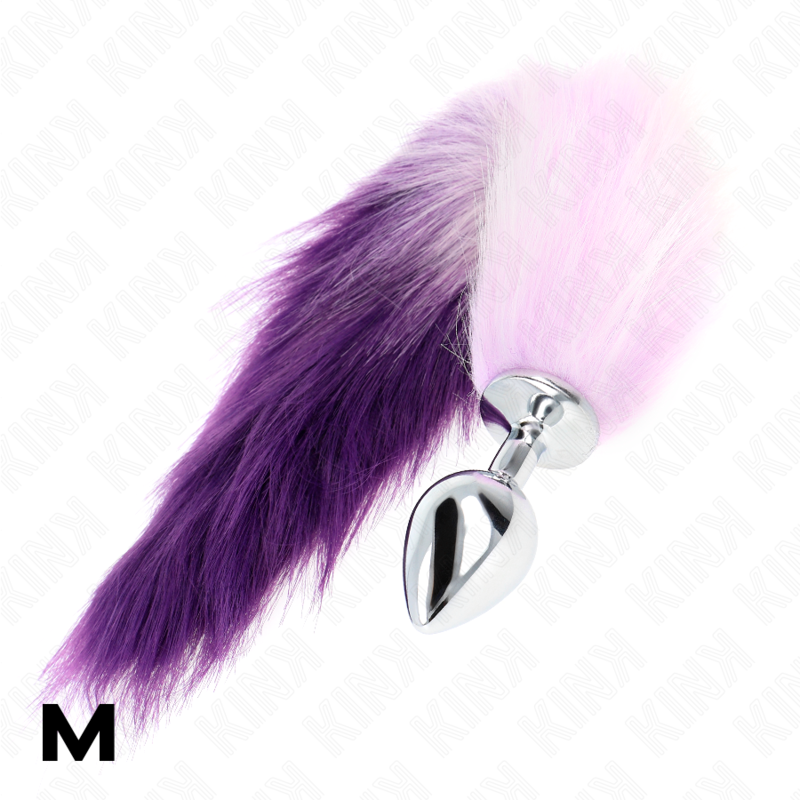 KINK - PLUG ANAL TALLA M 8 X 3.5 CM CON COLA SINTÉTICA 40 CM VIOLETA KINK PLEASURE PLUGS