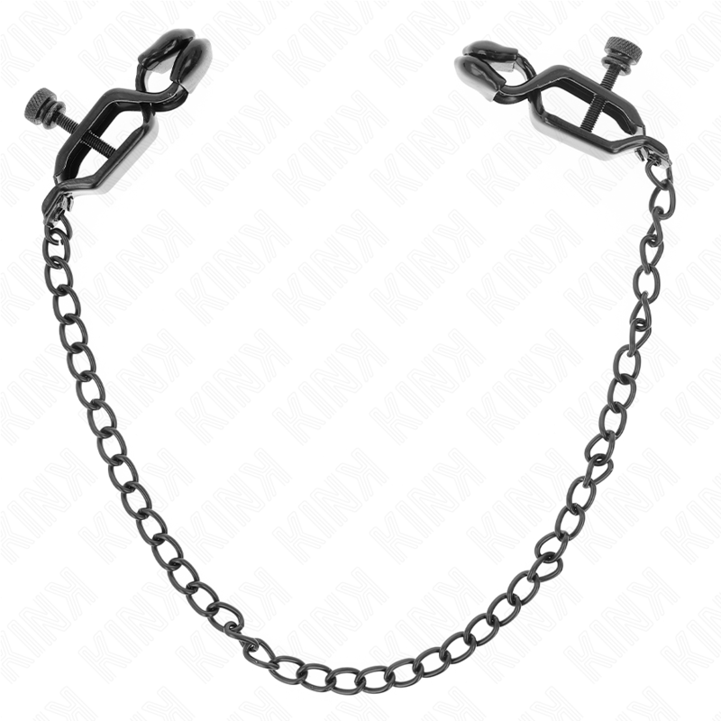 KINK - PINZAS PARA PEZONES PLANAS NEGRO CON CADENA NEGRO 30 CM KINK NIPPLE GRIP