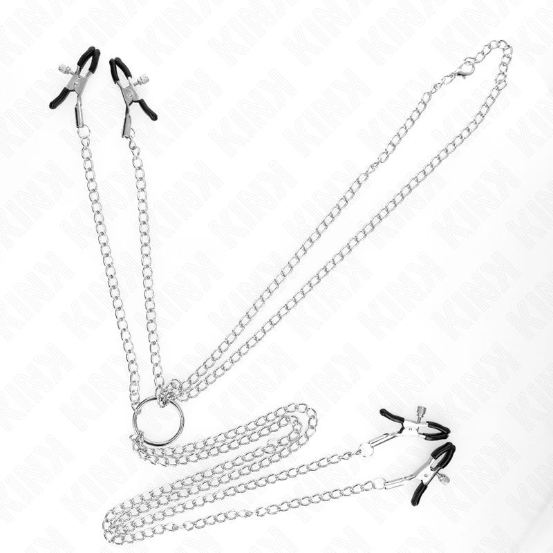 KINK - PINZAS PARA PEZONES Y CLÍTORIS 4 ENGANCHES AJUSTABLE PLATEADO KINK NIPPLE GRIP