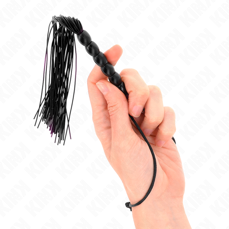 KINK - MINI LÁTIGO DE SILICONA CON AGARRE 6 BOLAS NEGRO 26 CM KINK IMPACT & TOUCH