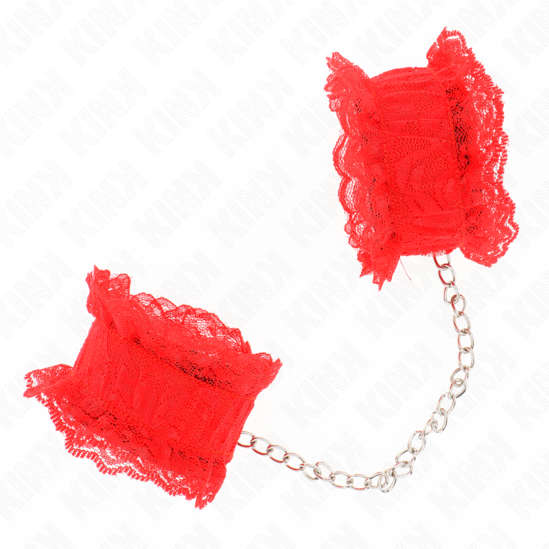 KINK - MUÑEQUERAS ELÁSTICAS DE ENCAJE ROJO KINK WRIST RESTRAINT