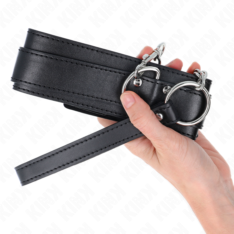 KINK - COLLAR CON CORREA 65 CM HEBILLAS PLATEADAS AJUSTABLE 33-46 CM X 5.5 CM KINK COLLAR & GAG