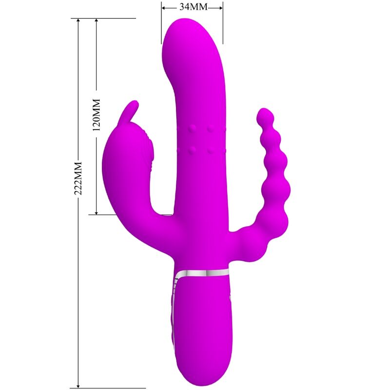 PRETTY LOVE - CAMMY TRIPLE VIBRADOR MULTIFUNCIÓN 4 EN 1 ROSA PRETTY LOVE FLIRTATION
