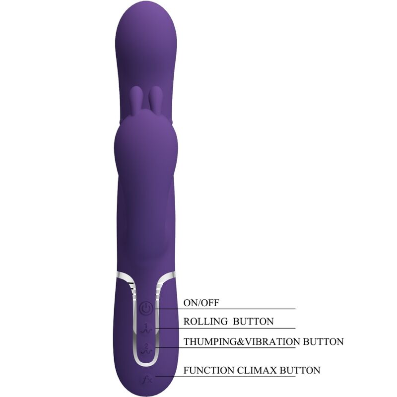 PRETTY LOVE - CAMMY TRIPLE VIBRADOR MULTIFUNCIÓN 4 EN 1 MORADO PRETTY LOVE FLIRTATION