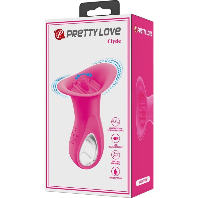 PRETTY LOVE - CLYDE VIBRADOR ORAL LENGUA VIBRADORA 12 VIBRACIONES ROSA PRETTY LOVE FLIRTATION