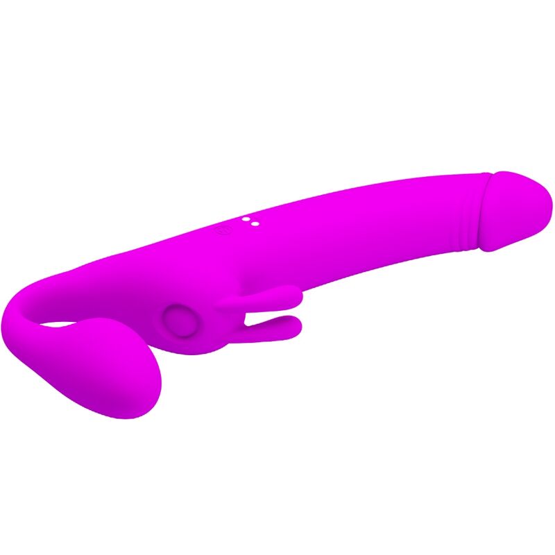 PRETTY LOVE - ZANINI DILDO STRAP-ON SIN ARNÉS 10 VIBRACIONES MORADO PRETTY LOVE