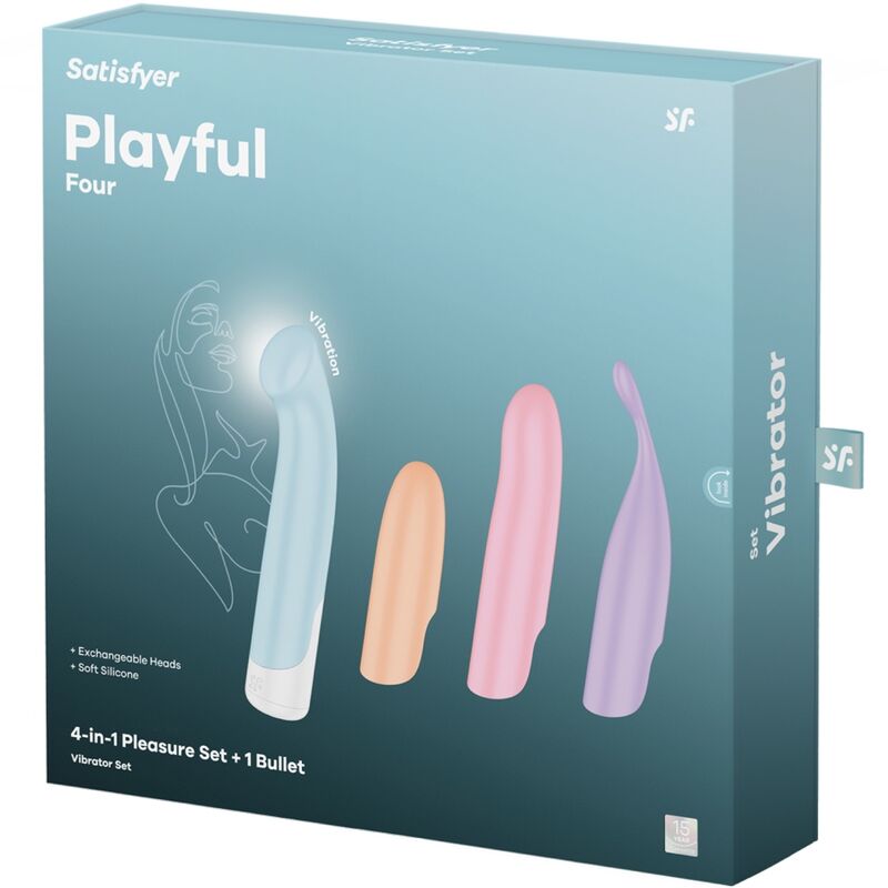 SATISFYER - PLAYFUL FOUR SET VIBRADORES 4 EN 1 + POWER BULLET SATISFYER VIBRATOR
