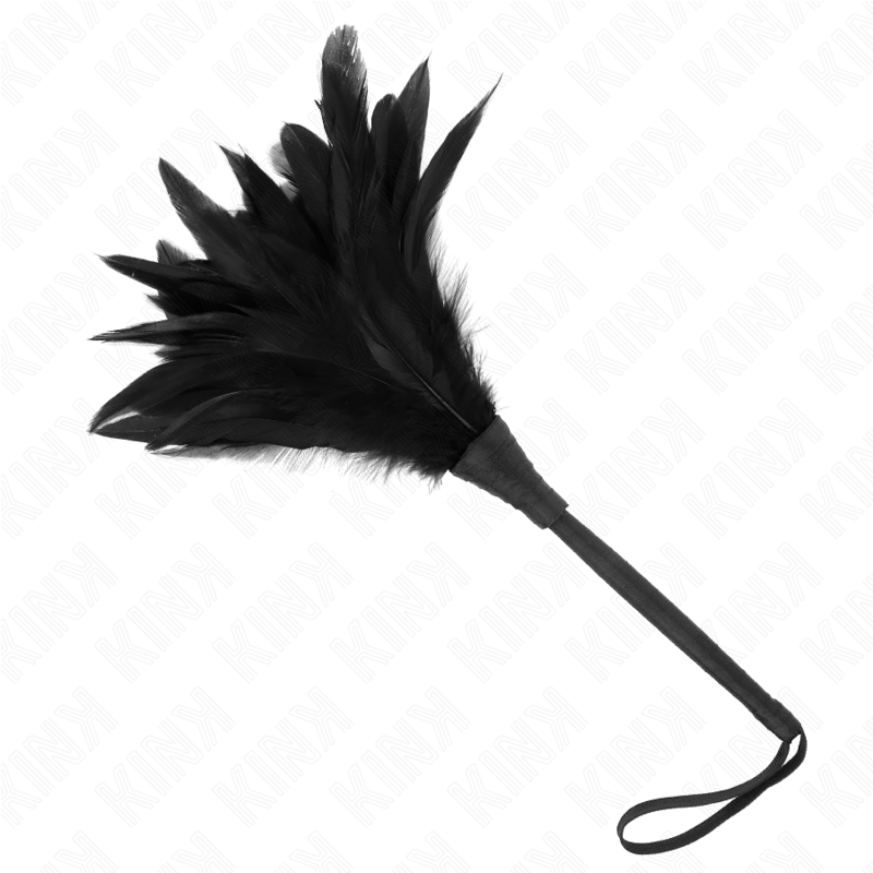 KINK - PLUMAS DE POLLO PARA COSQUILLAS CON FORMA CUERNO DE CRIADA NEGRO 36 CM KINK IMPACT & TOUCH