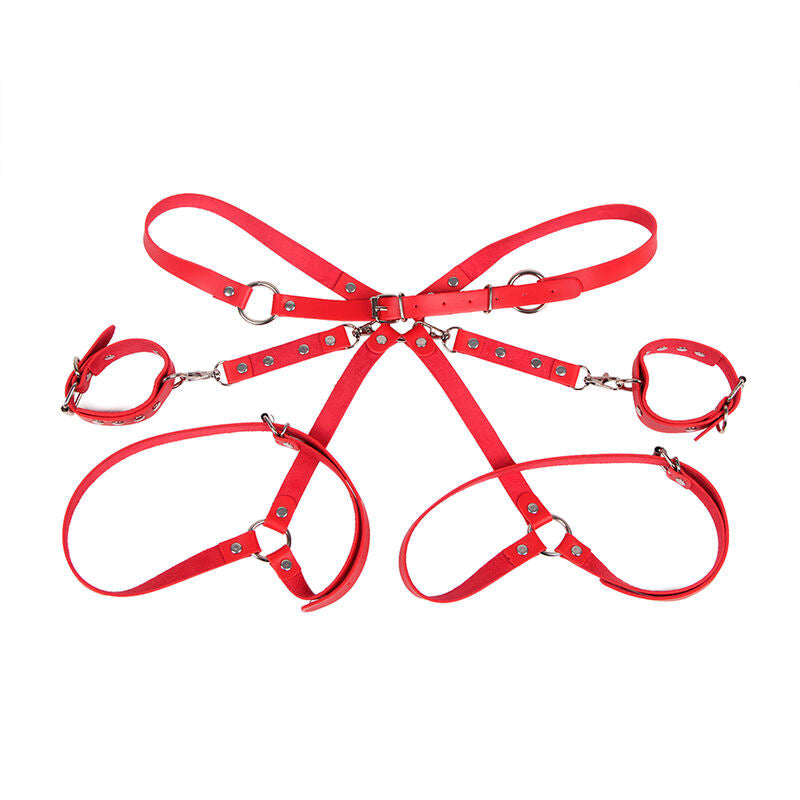 SUBBLIME - 953706 ESPOSAS CON CINTURÓN BONDAGE ROJO TALLA ÚNICA SUBBLIME FETISH