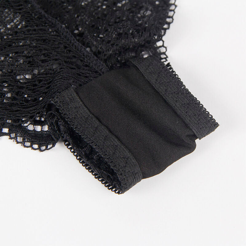 SUBBLIME - 953911 SET 3 PIEZAS ENCAJE Y SATEN NEGRO S/M SUBBLIME SETS