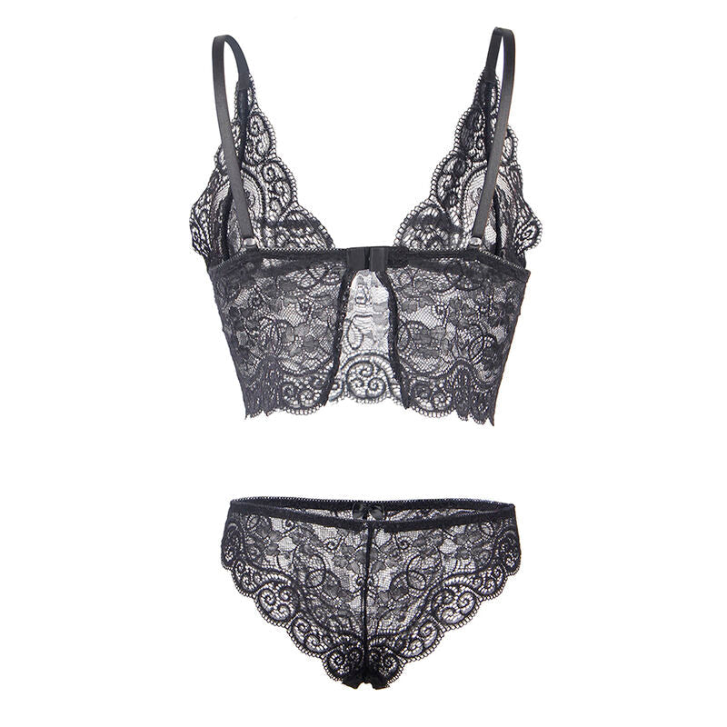 SUBBLIME - 953928 SET 3 PIEZAS ENCAJE Y SATEN NEGRO L/XL SUBBLIME SETS