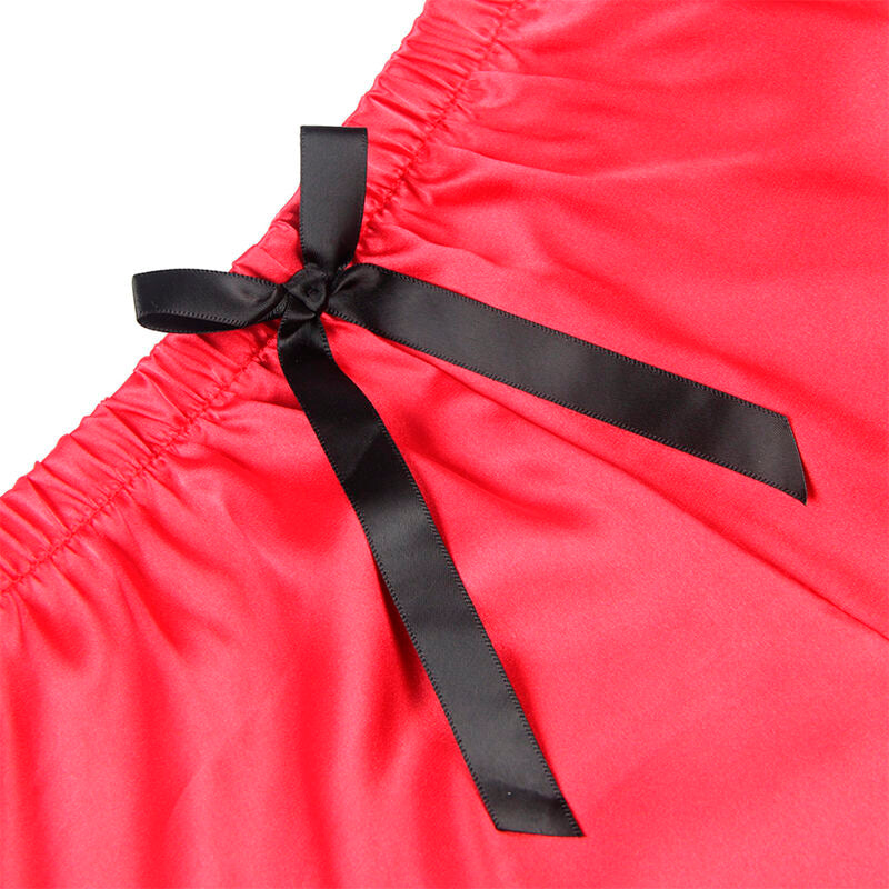 SUBBLIME - 953966 PIJAMA SEXY SATEN Y ENCAJE NEGRO/ROJO L/XL SUBBLIME SETS