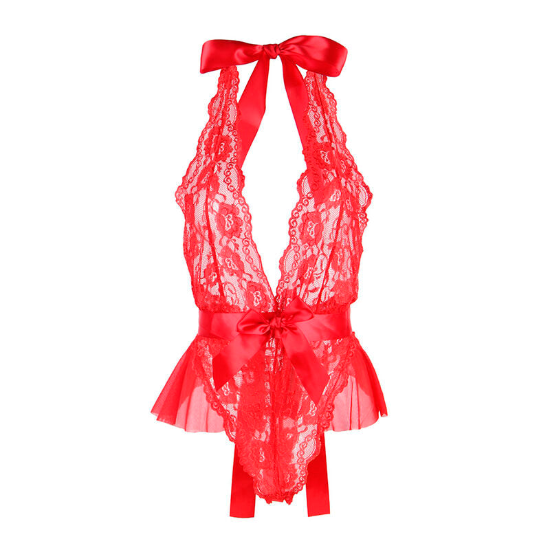 SUBBLIME - 953973 BODY SEXY CON VOLANTES + CINTURÓN ROJO S/M SUBBLIME BODIES