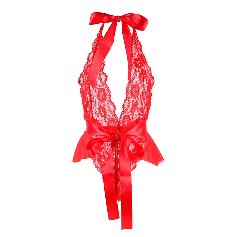SUBBLIME - 953980 BODY SEXY CON VOLANTES + CINTURÓN ROJO L/XL SUBBLIME BODIES