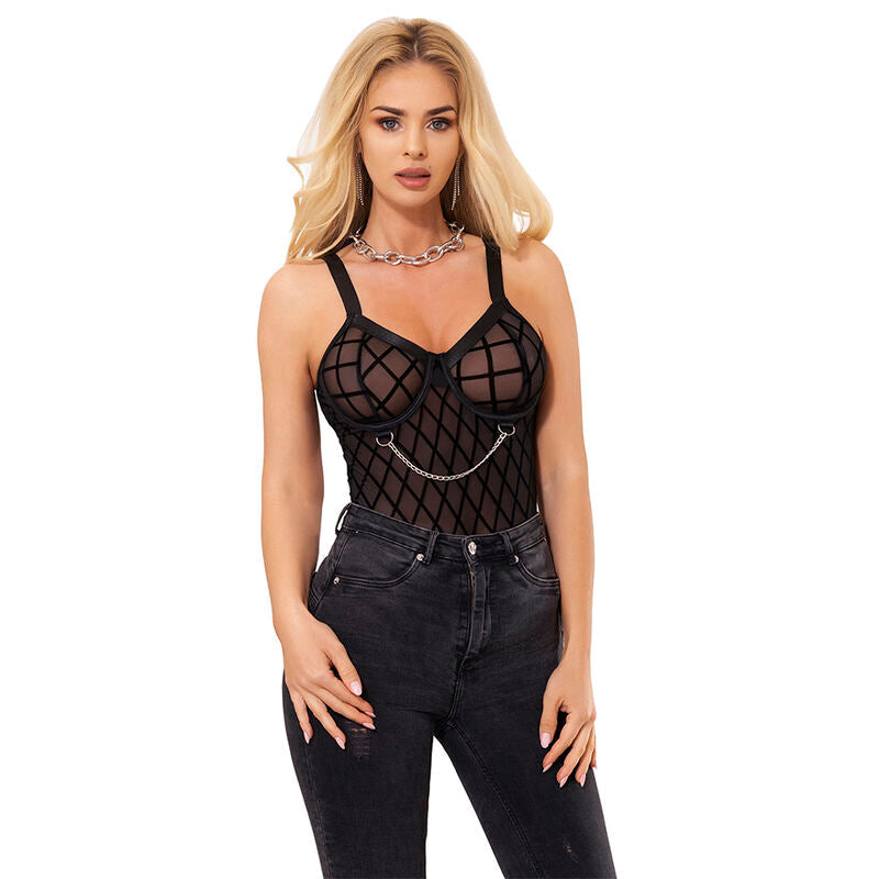 SUBBLIME - 954277 BODY CON CADENAS + LIGUEROS NEGRO L/XL SUBBLIME BODIES