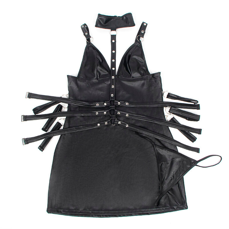 SUBBLIME - 954406 VESTIDO BONDAGE DE CUERO NEGRO S/M SUBBLIME DRESSES