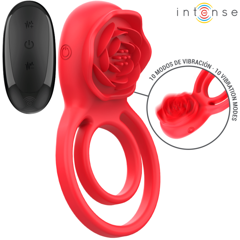 INTENSE - GAIL ROSA ESTIMULADORA 10 VIBRACIONES ROJO CONTROL REMOTO INTENSE FUN