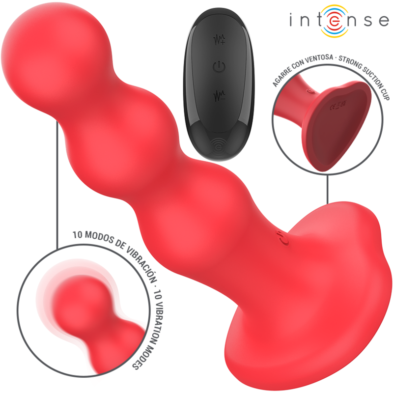 INTENSE - CODY VIBRADOR CON VENTOSA ROJO CONTROL REMOTO INTENSE FUN