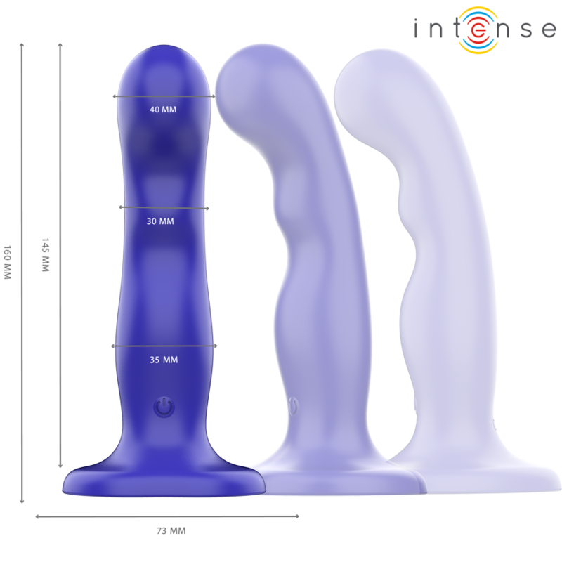 INTENSE - SHORTY VIBRADOR CON VENTOSA AZUL CONTROL REMOTO INTENSE FUN