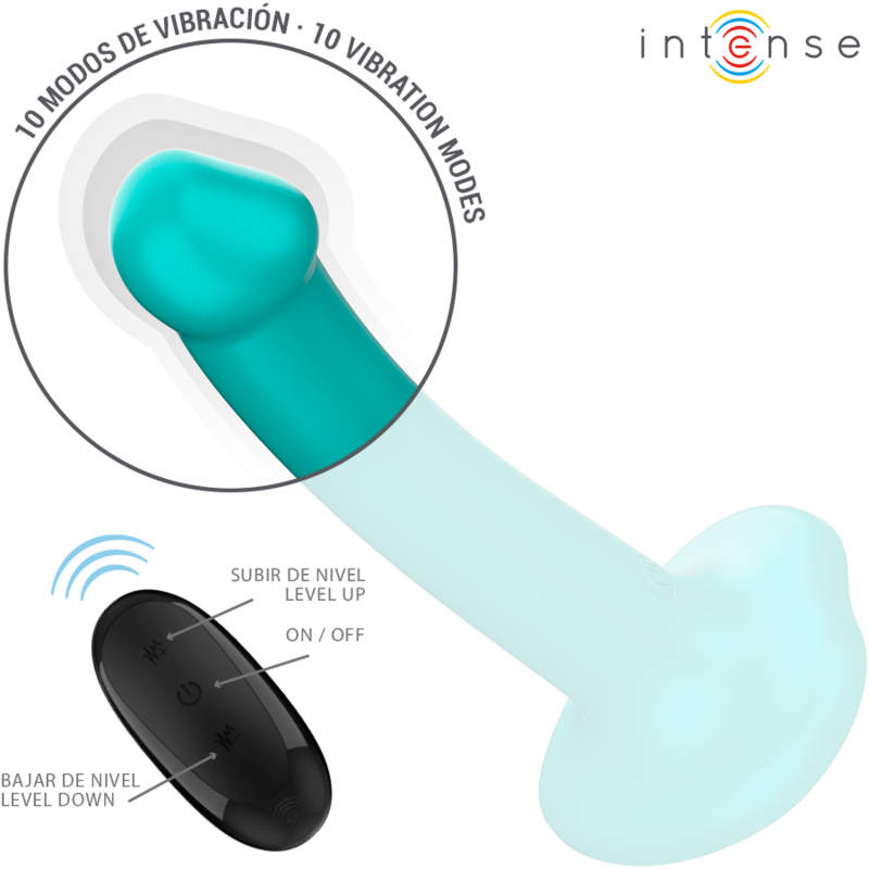 INTENSE - KATIE VIBRADOR CON VENTOSA 10 VIBRACIONES AZUL OSCURO CONTROL REMOTO INTENSE FUN