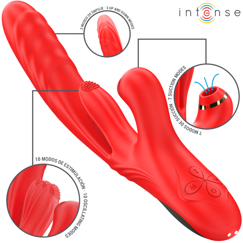 INTENSE - KAROL VIBRADOR MULTIFUNCIÓN EMPUJE & ESTIMULACIÓN & SUCCIÓN ROJO INTENSE FUN