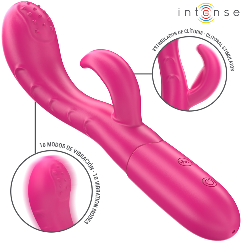 INTENSE - AMARA VIBRADOR CON LENGUA ESTIMULADORA 10 VIBRACIONES ROSA INTENSE FUN