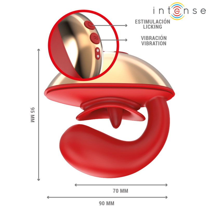 INTENSE - MARIAH VIBRADOR & ESTIMULADOR EN FORMA DE U 10 VIBRACIONES ROJO INTENSE FUN