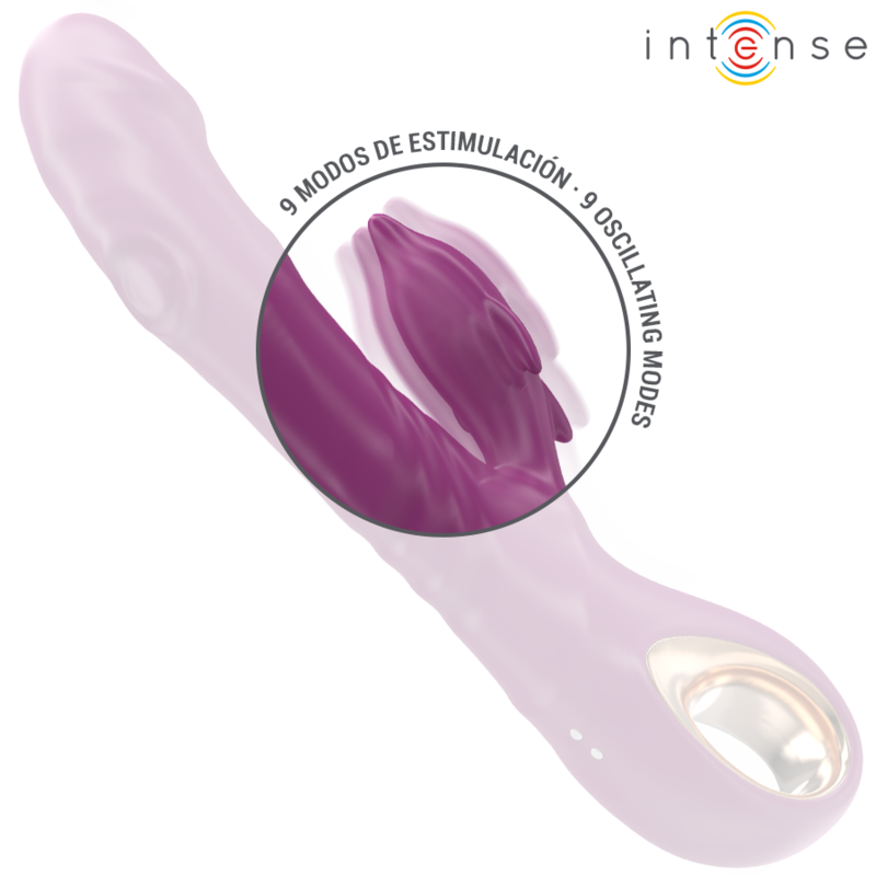 INTENSE - HALLE VIBRADOR MULTIFUNCIÓN CON LENGUA ESTIMULADORA EN FORMA DE DELFÍN MORADO INTENSE FUN