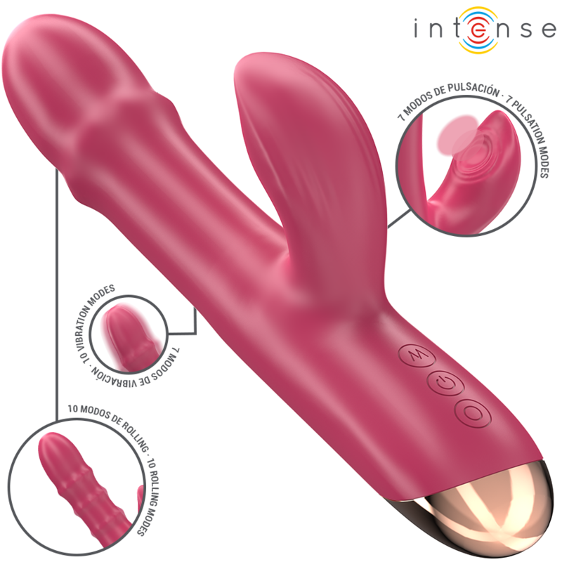 INTENSE - CHLOE VIBRADOR MULTIFUNCIÓN 3 EN 1 ROJO INTENSE FUN