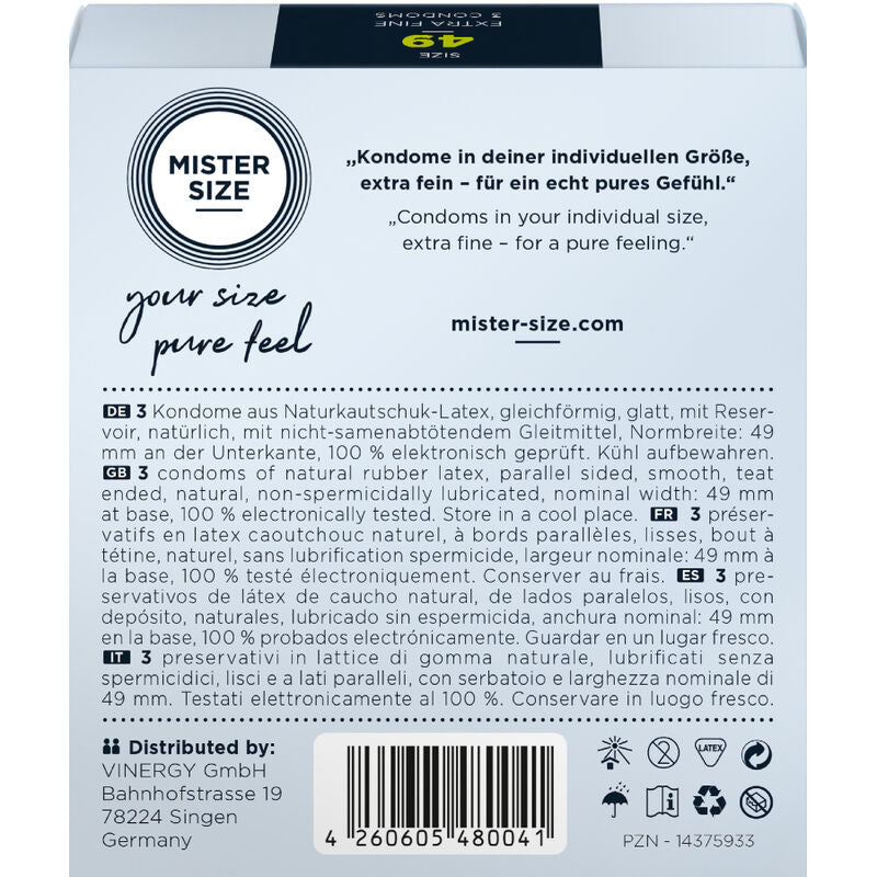 MISTER SIZE - PRESERVATIVOS TALLA S 49 MM (3 UNIDADES) MISTER SIZE